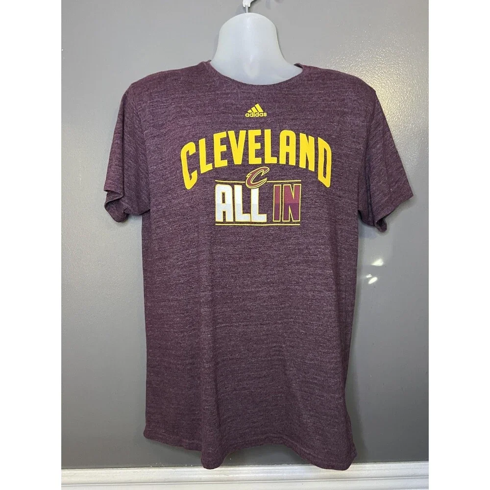 Cleveland Cavaliers Shirt Mens Large Red NBA Basketball All In Tee Adidas